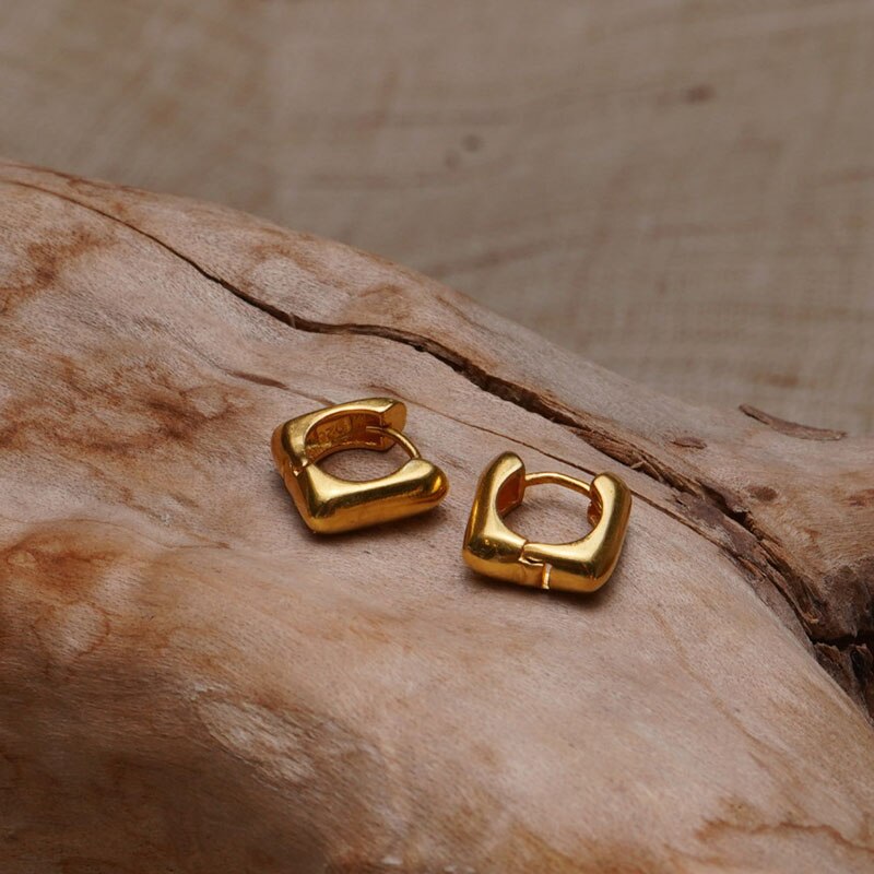 Peri'sbox 2 design guldfarve u form tynde kædeøreringe klumpede cirkel geometriske øreringe til kvinder minimalistiske øreringe: Ramme 1 par