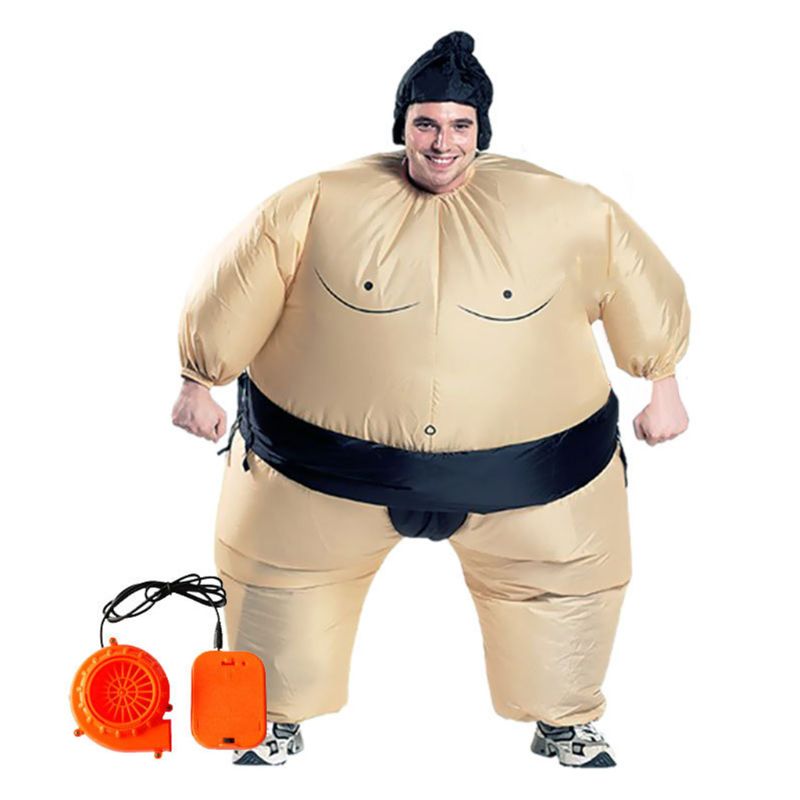 Disfraz de luchador de Sumo para niños, traje inflable de soplado, vestido de de Cosplay para chico y adulto