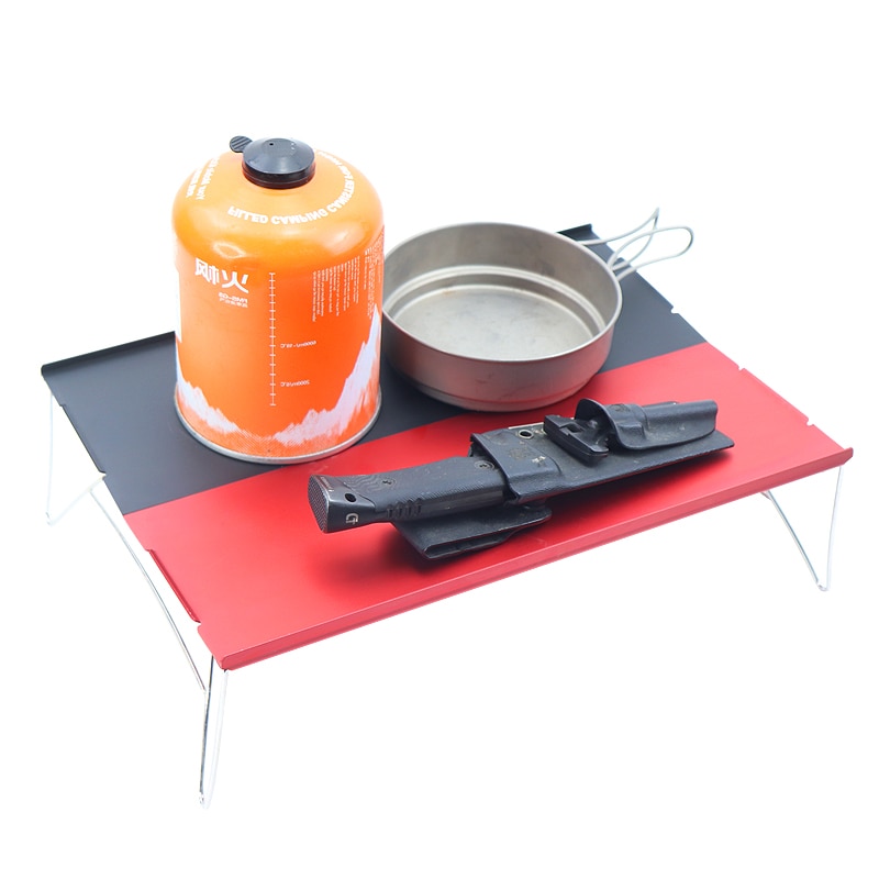 2 stk foldebord camping mini bord folde aluminiumslegering kompakt letvægts mobilbord