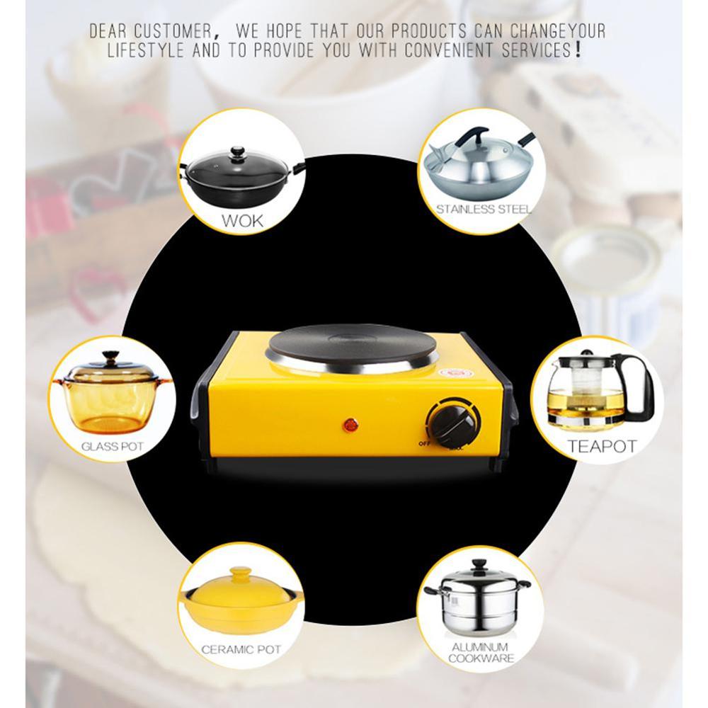 Estufa eléctrica de acero inoxidable de 220V y 1000w, estufa de calefacción de vidrio y cerámica para laboratorio de cocina, enchufe europeo
