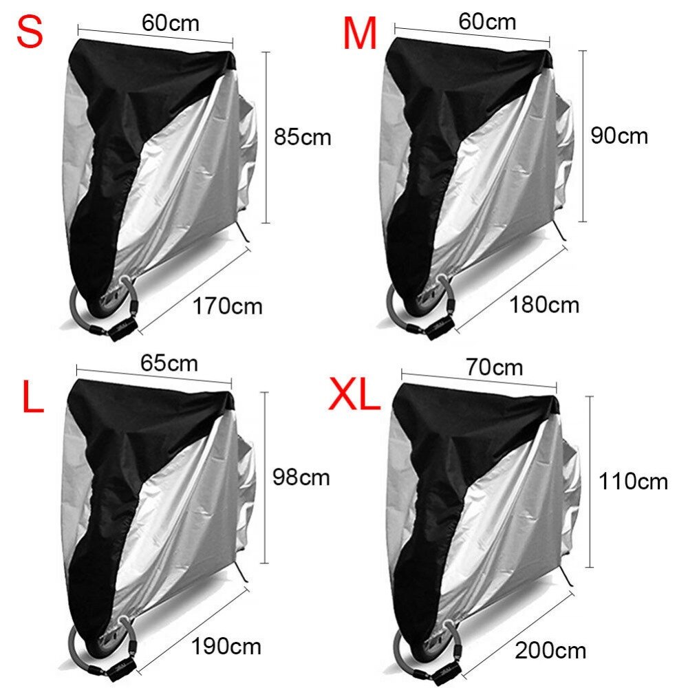 Capa protetora de chuva para bicicleta, proteção à prova d'água, uv para utilidade de bicicleta, tamanho externo, m, l. xl 4 cores