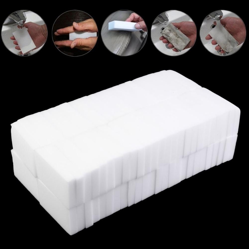 100pcs/lot White Magic Sponge Cleaner Eraser Multi-functional Cleaner Melamine Sponge for Kitchen Bathroom Cleaning