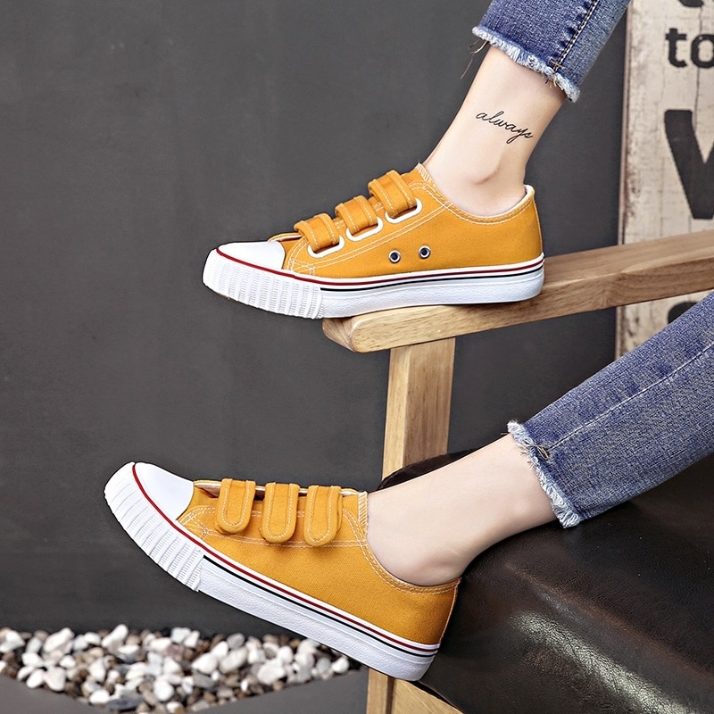 Canvas schoenen voor meisjes Lente Mode Sneakers Effen Naaien Vrouwen Denim Schoen Sapato Feminino Size 35-40 Vrouwen casual Schoenen