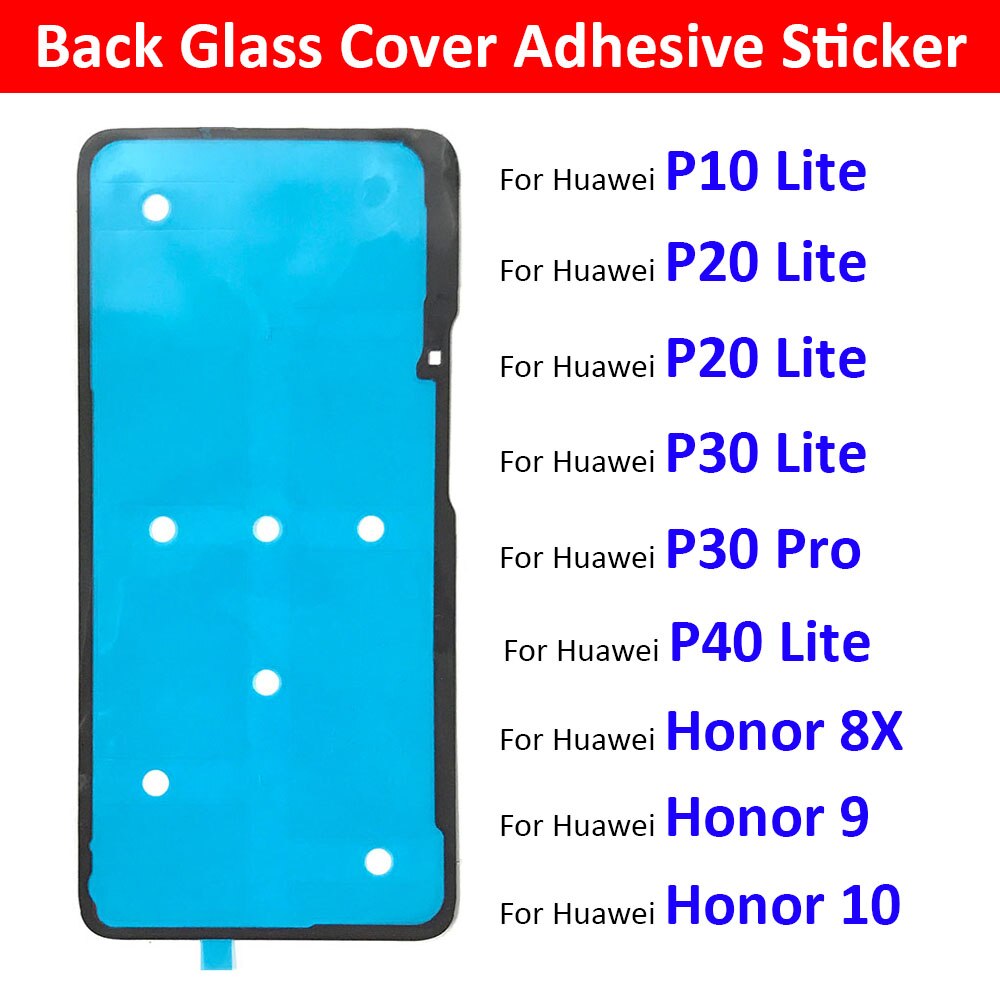 2 sztuk naklejki samoprzylepne powrót obudowa pokrywa baterii taśma klejąca do Huawei Honor 9 10 8X 30 20 20i Nova 3 6 P30 P40 P10 P20 Lite Pro