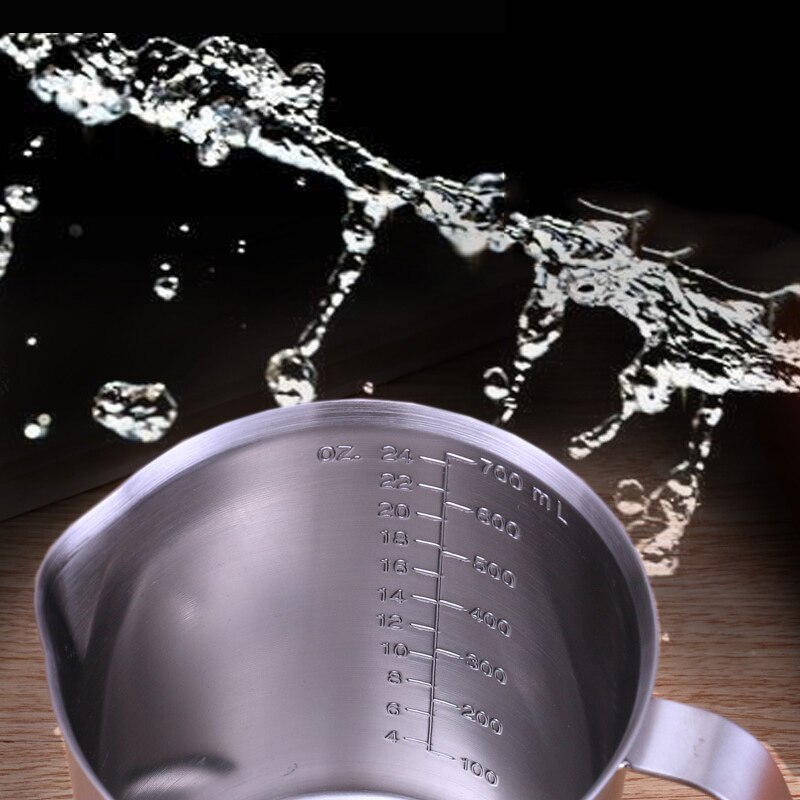 Measuring Cup Pitcher with Marking 304 Stainless Steel, Perfect for Milk Froth Latte Art