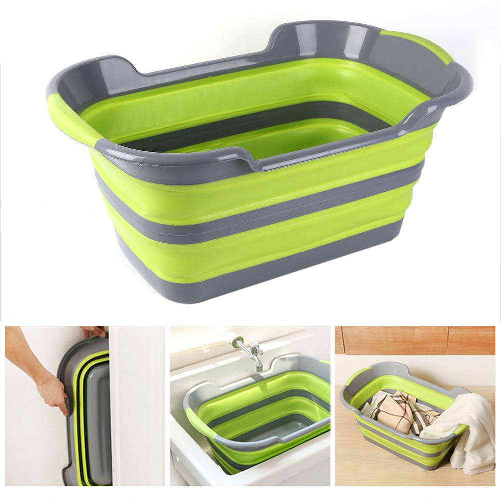 Folding Baby Shower Bathtub Portable Silicone Pet Dog Bath Tubs Accessories Collapsible Laundry Storage Basket Safety Security