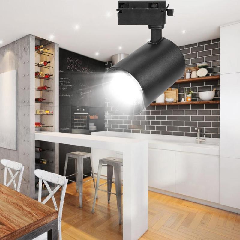 2 stuks COB 30W LED Track Rail Lamp Verstelbare Aluminium Winkel Office Spotlight