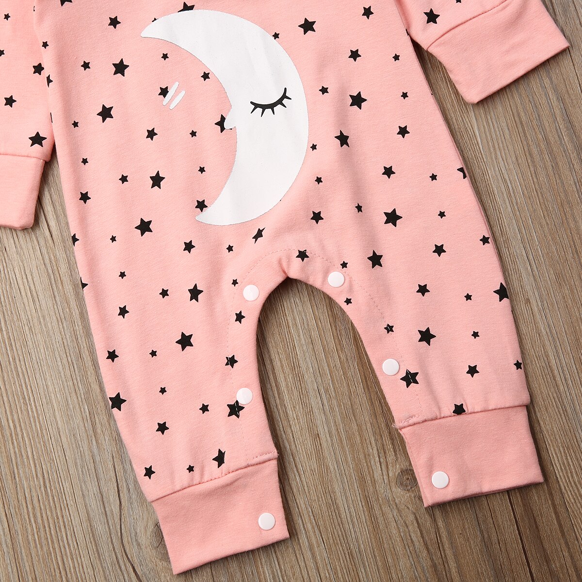 Herbst-Winter-kleidung für babys (mädchen und jungen) – sternen- und mond-kapuzenbody, strampler, warme winterkleidung