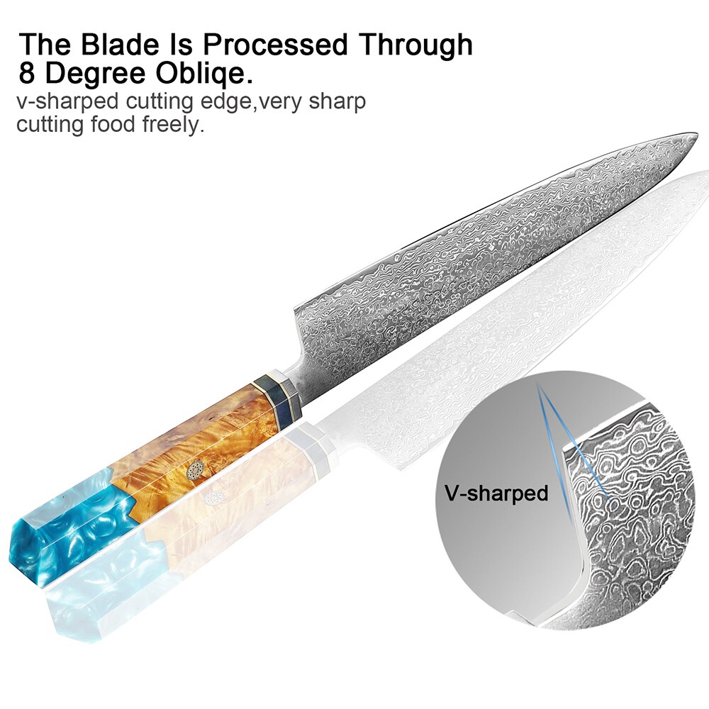 XITUO Kitchen Chef Knife Damascus Knife Set Japanese Knife Damascus Steel VG10 Santoku Paring Knives Cooking Tool