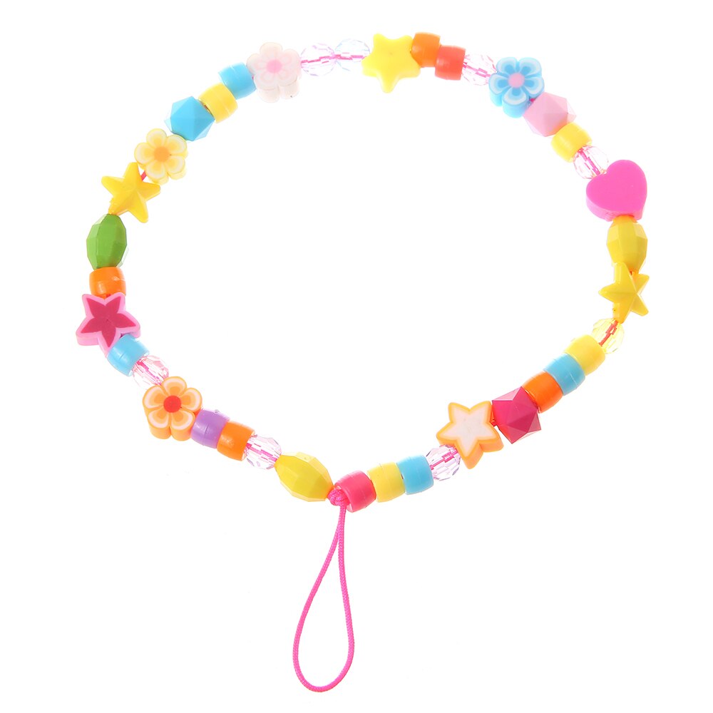 HEYUYAO Love Star Beaded Phone Chain Mobile Phone Chain Wrist Strap Accessories Color Plastic Bead Bracelet Random Color: 5