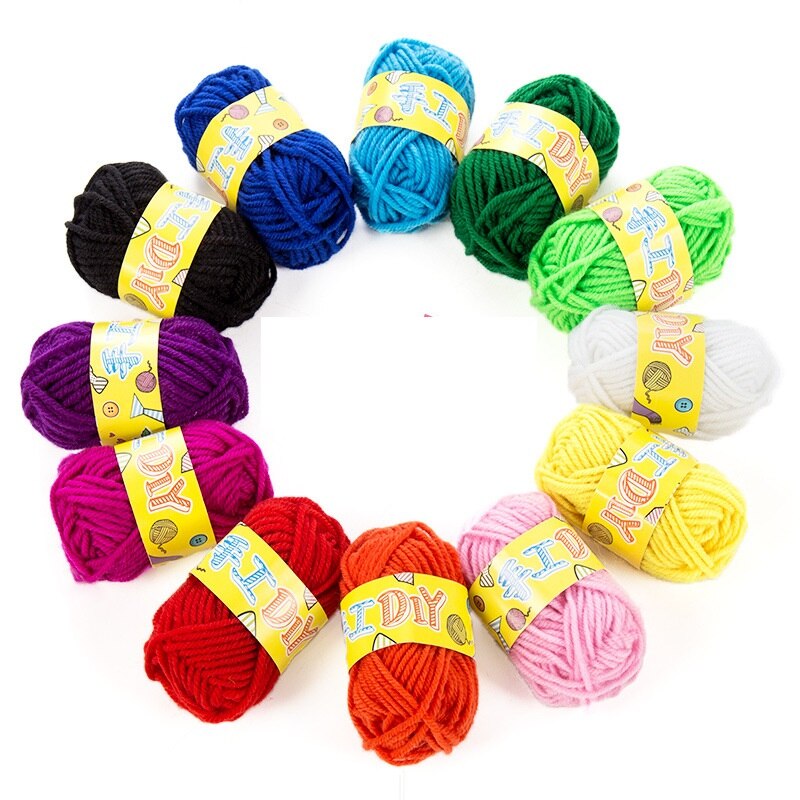 12 pcs Colorful yarn ball 12 colors Kindergarten kids art hand-made Art materials Artificial weaving DIY: ordinary