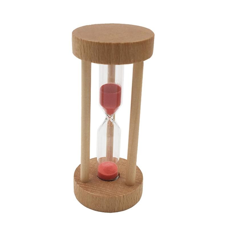 Sablier de verre en bois, 3 Min, Orange, horloge, décoration de Table, de bureau, minuterie de cuisine, pour enfants: Rouge