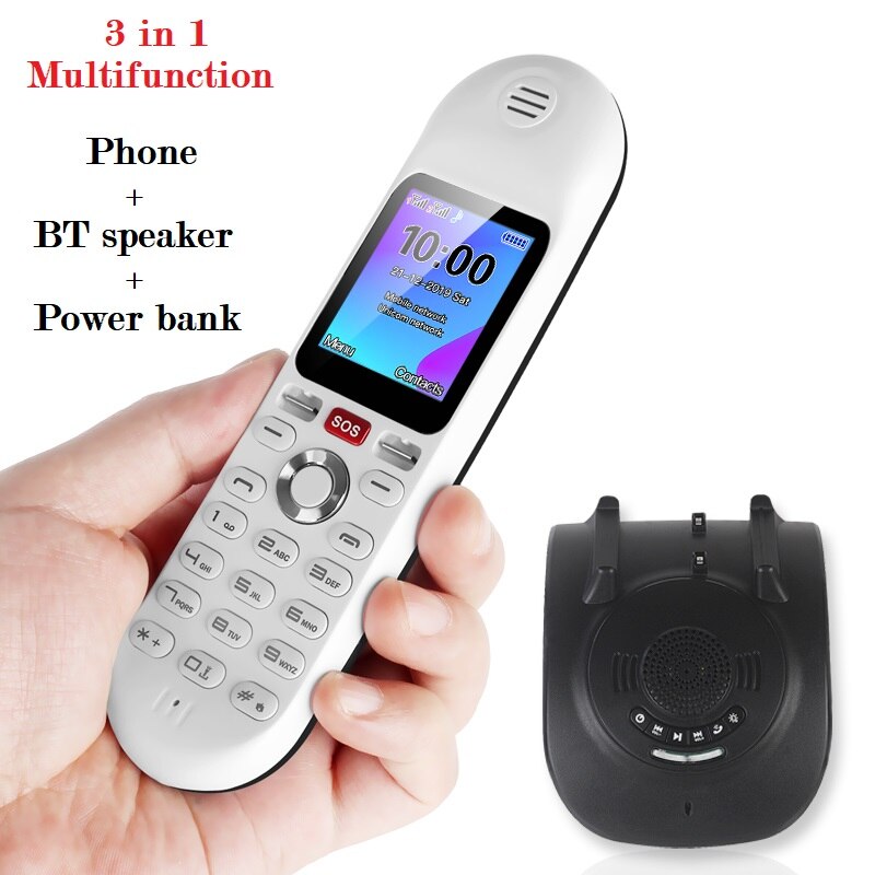 3 In 1 Mutlifunction Dual Sim Mobiele Telefoon Bt 5.2 Stereo Speaker Powerbank Blacklist Sos Helpen Snelle Call Novel