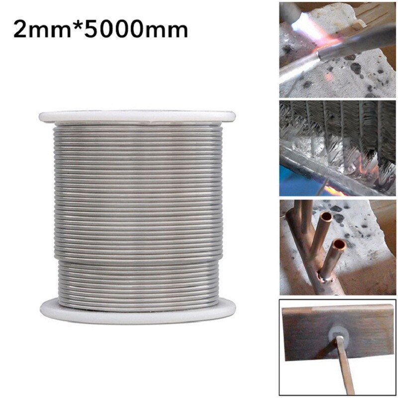 Aluminum Welding Brazing Wires 1.5/2MM Low Temperature Wire Solder Cored No Need Solder Powder 1000/2000/3000/5000mm