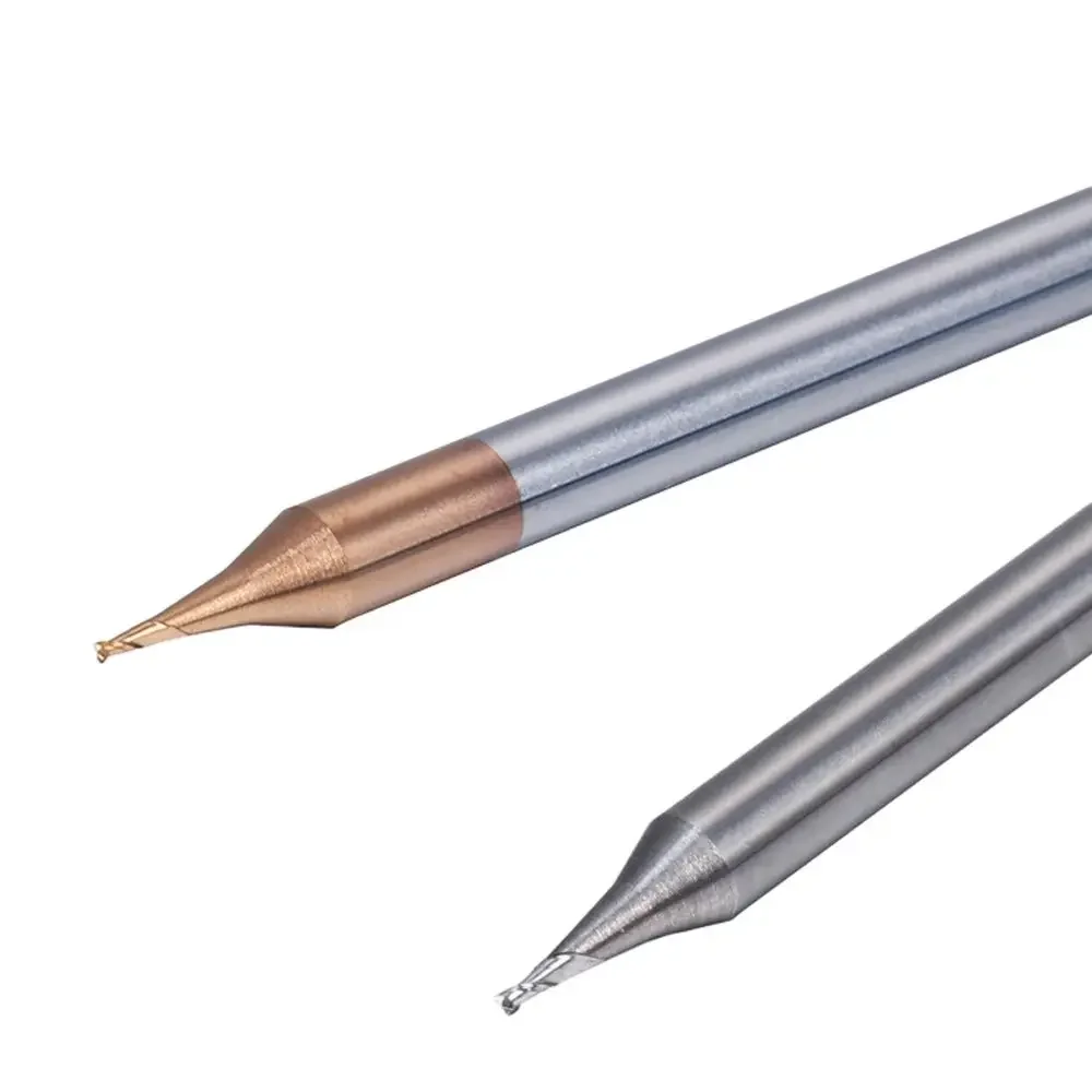 HRC60 HRC55 Micro Carbide End Mill 2 Flutes 0.2-0.9mm TiAIN Micro Flat 4mm Shank Milling Mirco Carbide CNC Engraving