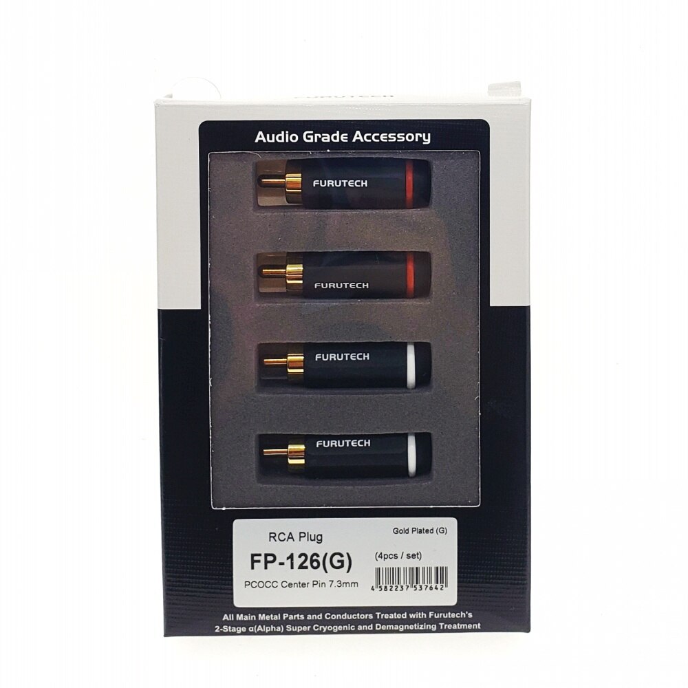 Furutech hifi fp -126( g) rca stik stik rhodineret/forgyldt fp -126 ( r) pcocc central pin hi-end original æske lavet i japan