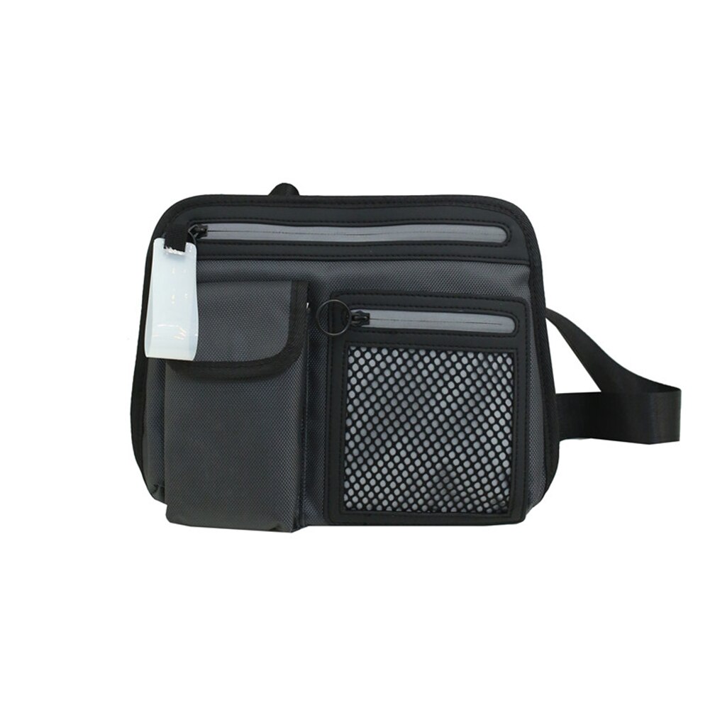 Multifunctionele oxford borsttassen heren dames hiphop streetwear vesten unisex gelaagde rits mesh splitszak: Grijs