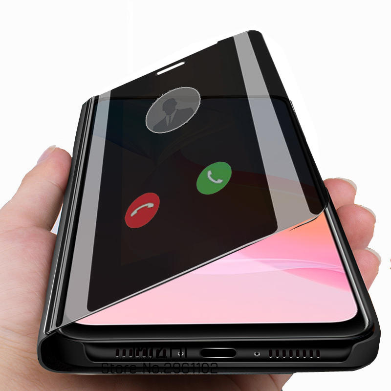 For vivo y21 Case smart mirror flip phone cases For vivo y21 y 21 21y vivoy21 magnetic stand cover coque