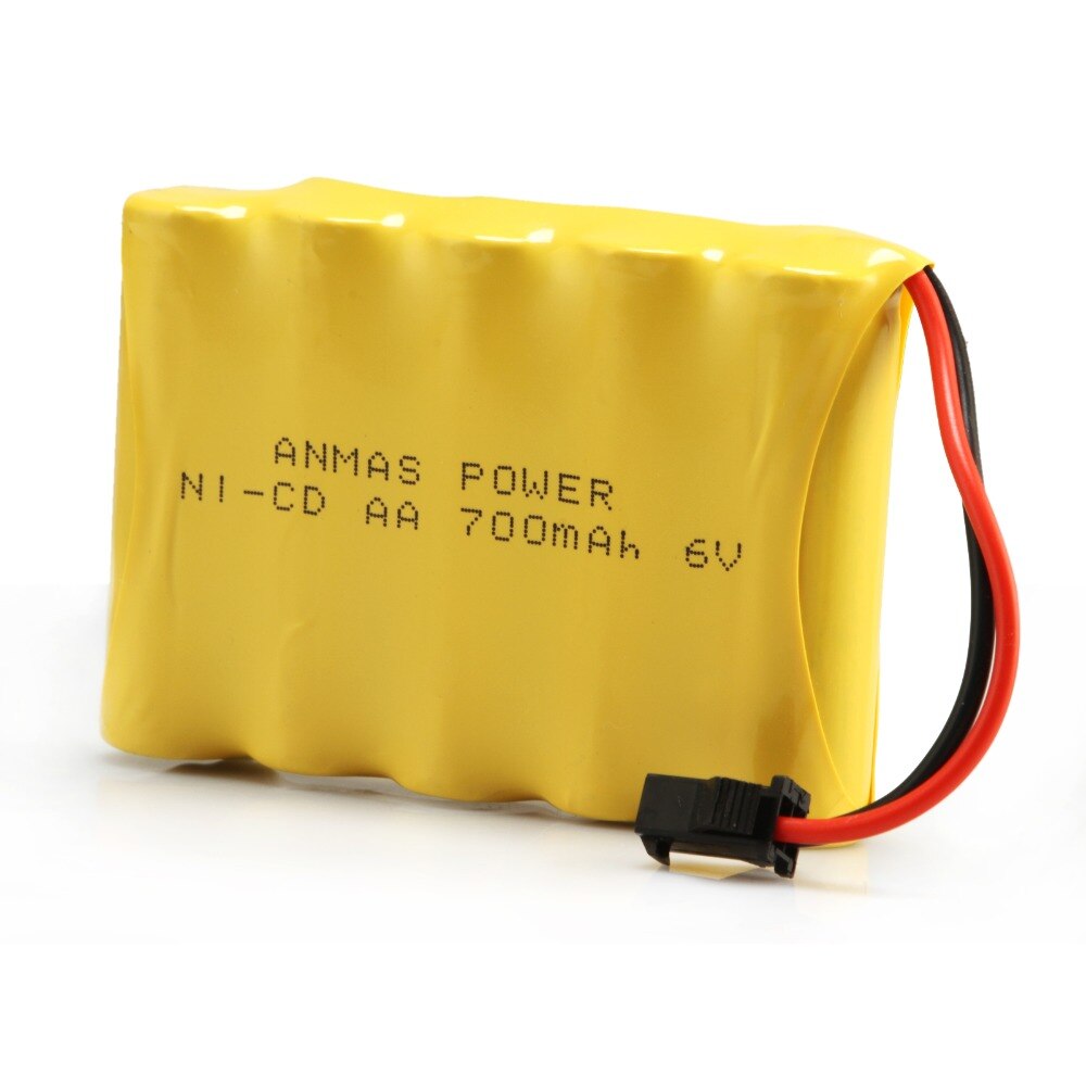 Anmas Power Rechargeable AA Batteries - 700mAh Ni-CD SM 2Pin Plug - For Toy Cars & Boats