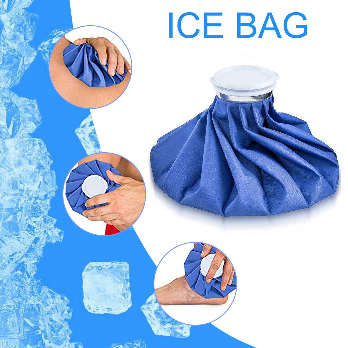 LJL-Ice Bag Packs - Set of 3 & Cold Reusable Ice Bags, Instant Relief From Pain And Swelling - Flexible to Perfect