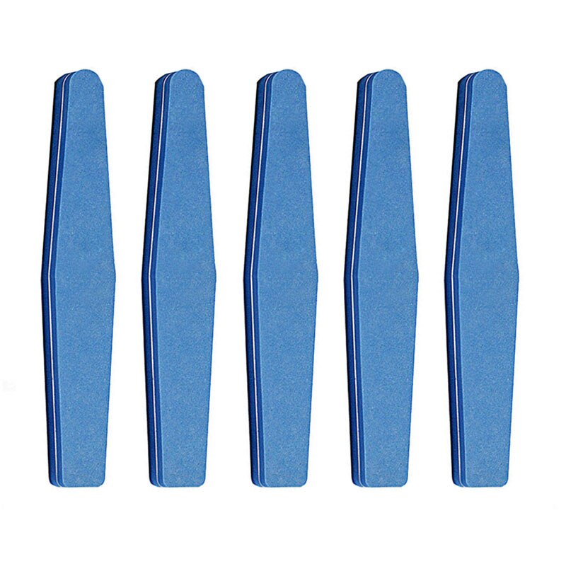 100/180 Nail Files Double Side Nail Buffer Nail File Trimmer Nail Buffers Slim Thick Nail Tools Manicure Supplies: 5PCS   BLUE