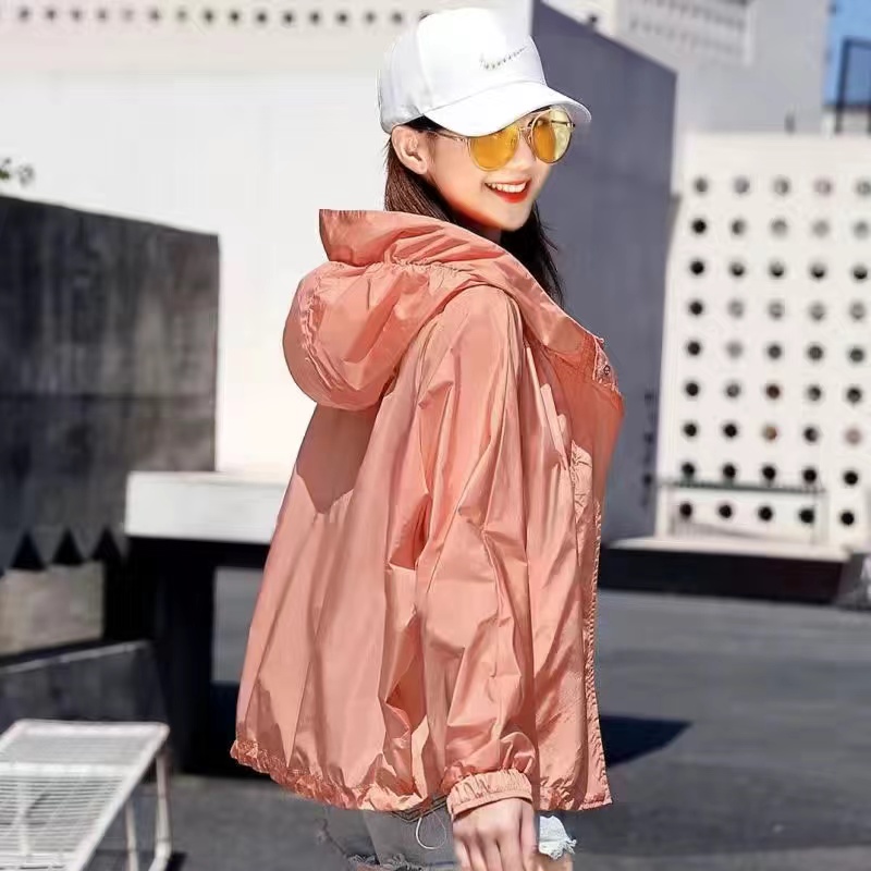 Casaco protetor solar fino para mulheres, tamanho grande, roupas de proteção solar, jaqueta Joker, blusa feminina, moda verão, nova, 2024: L / Azul