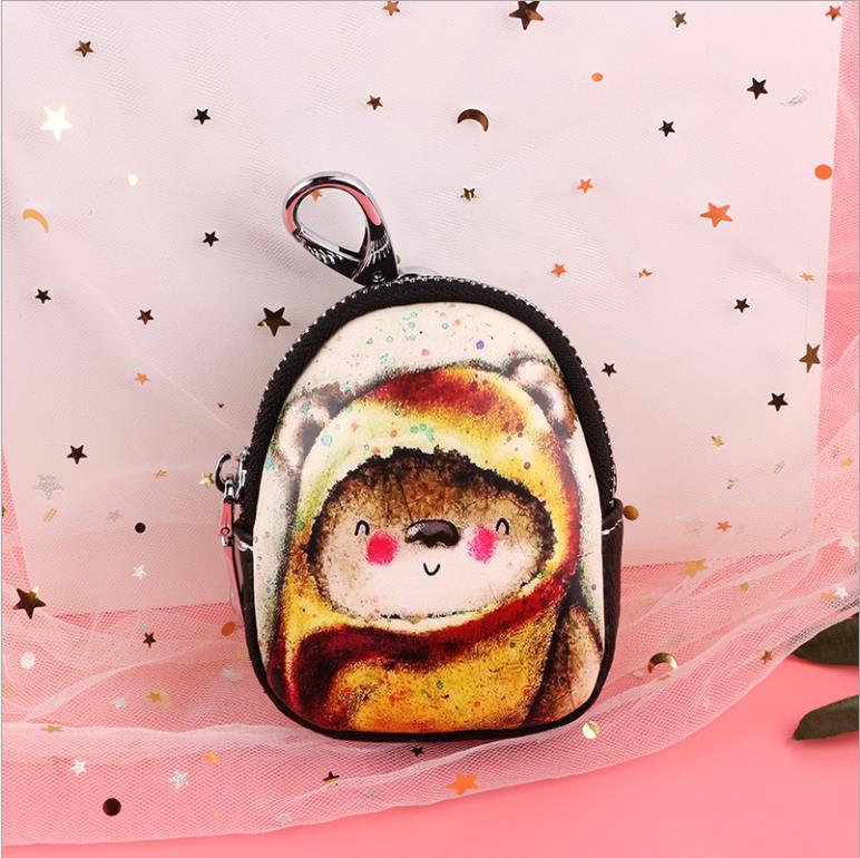 Car Key Bag Change Hand Bag Pendant Wallet Graffiti Painting Bag Key Holder Porta Chaves Purse Sleutelhouder Bag: Dark Grey