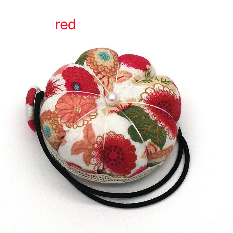 Pompoen bloem Naald Pin Kussen Holder verstelbare Pols naaien Speldenkussen DIY Craft DIY Levert Naaien Kit accessoires: Red