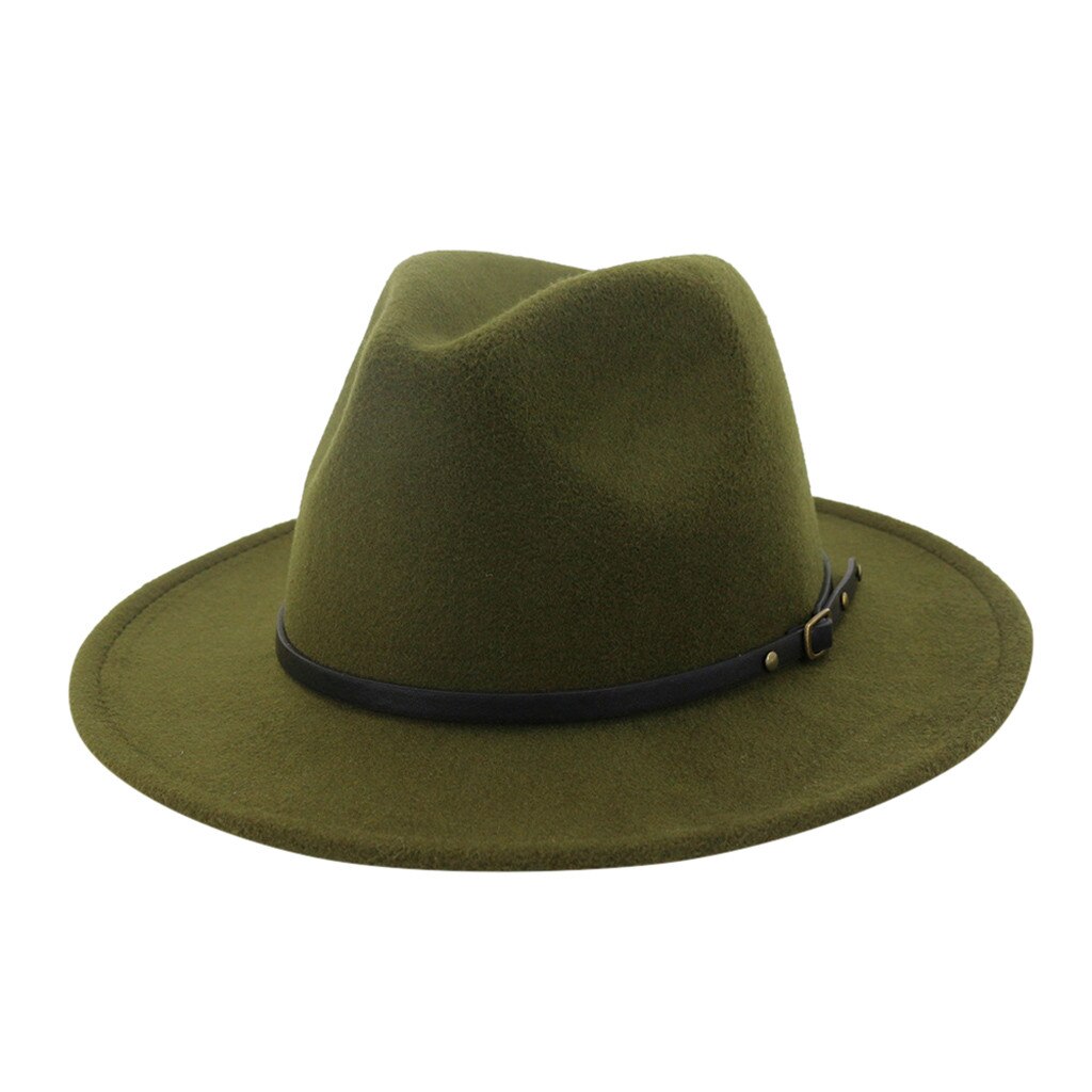 Summer Women Men Casual Trendy Beach Simplicity Sun Straw Hat Gangster Cap Unisex Retro Gentleman #YJ: Army Green