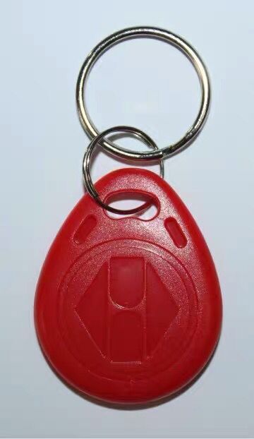 3 couleur bleu rouge jaune porte clé puce 100 pcs/lot 125kHz RFID proximité ID jeton étiquette porte-clés rfid porte-clés pour porte d'entrée: red 100PCS