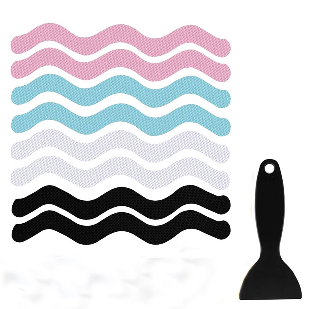 24pcs Bathtub Stickers Anti Slip Bath Tape Shower Pad With Shovel For Stairs Outdoors Safety Shower Strips Mat Textured Treads