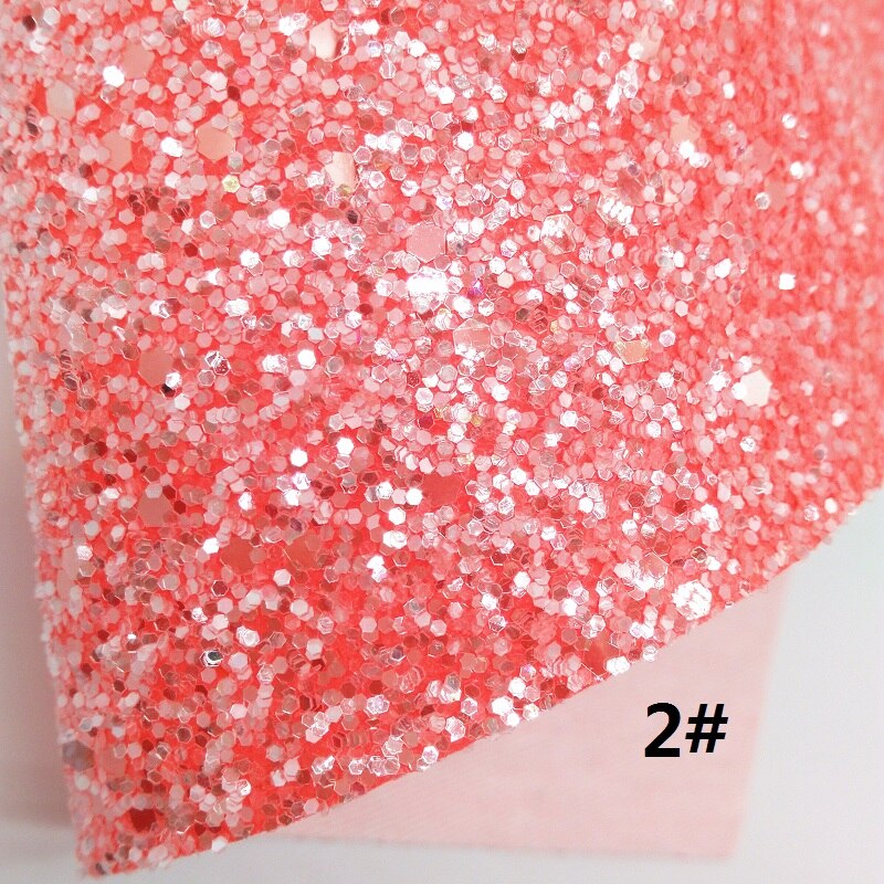 Coral Glitter Fabirc, Faux Leer Stof, litchi Synthetisch Leer Stof Lakens Voor Boog A4 21X29Cm Twinkling Ming XM534