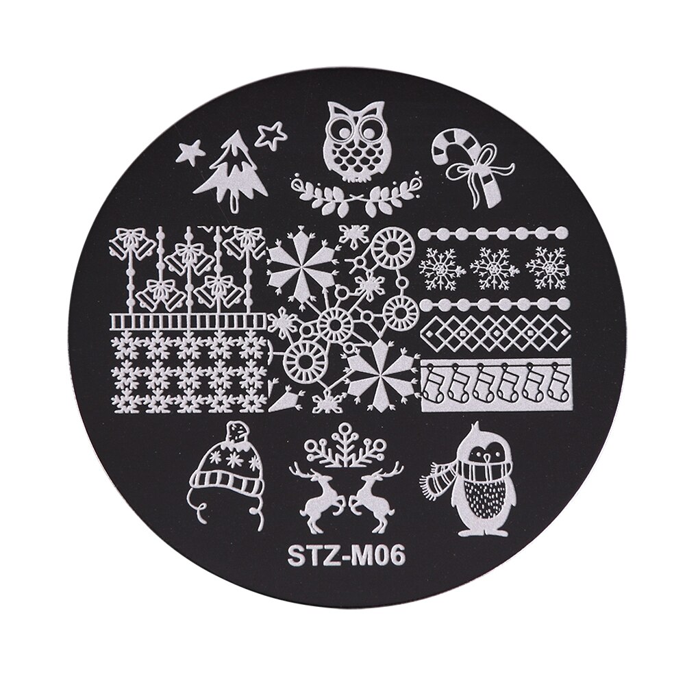 STZ 1 pièces ongles estampage plaques noël ongle modèle Image plaque pochoir accessoires outil Nail Art peinture manucure STZ-M01-10