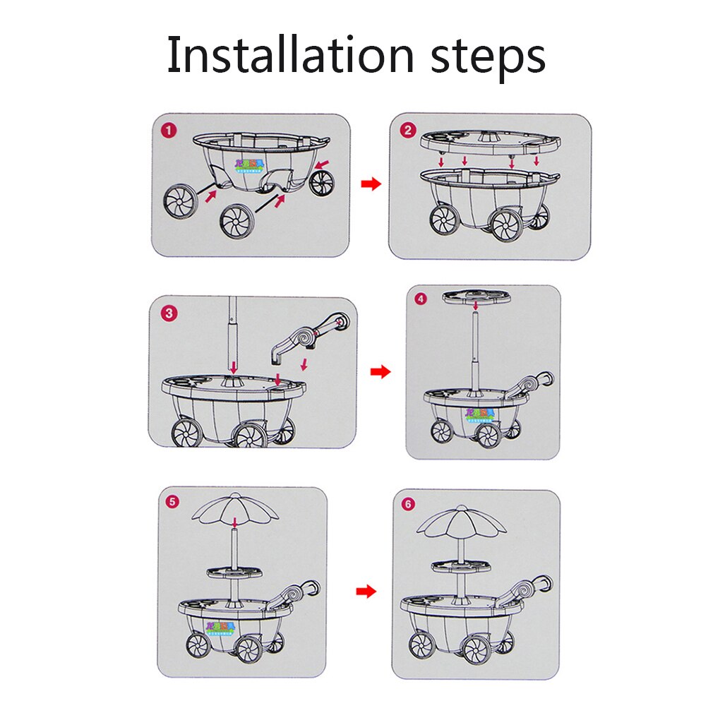 Simulación de juego de simulación juguetes pequeños carritos para niñas carrito de dulces tienda de helados carro para niños juguetes con música ligera juguetes para jugar en casa