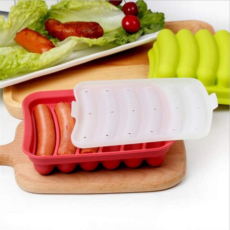Silicone Sausage Maker Mold DIY Silicone Handmade Hamburger Dog Mold Reusable Kitchen Accessories Gadget for Cake Baking Pie
