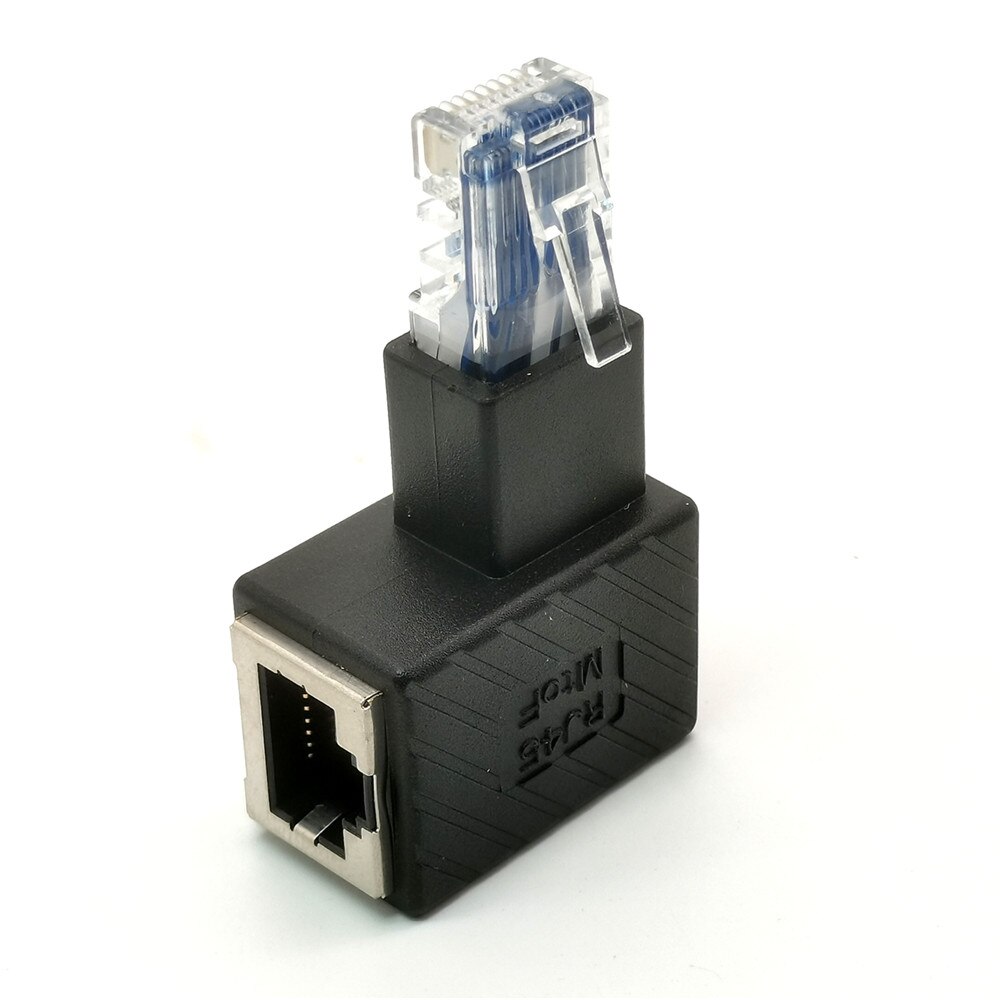 Netwerk Extension Adapter RJ45 Ethernet Adapter Up Down Links Haaks 90 Graden 8P8C Ftp Stp Utp Man-vrouw lan Ethernet: Left