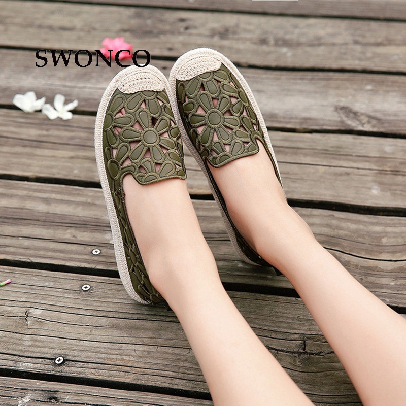Zapatos planos de mujer SWONCO , mocasines para mujer de paja tejidos de verano, zapatos planos para mujer, zapatos cómodos y sólidos, zapato casual para mujer