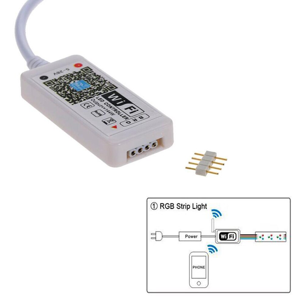 Wifi rgb rgbw led controller med ir fjärrkontroll för  dc 12v rgb led strip light led moduler ljus