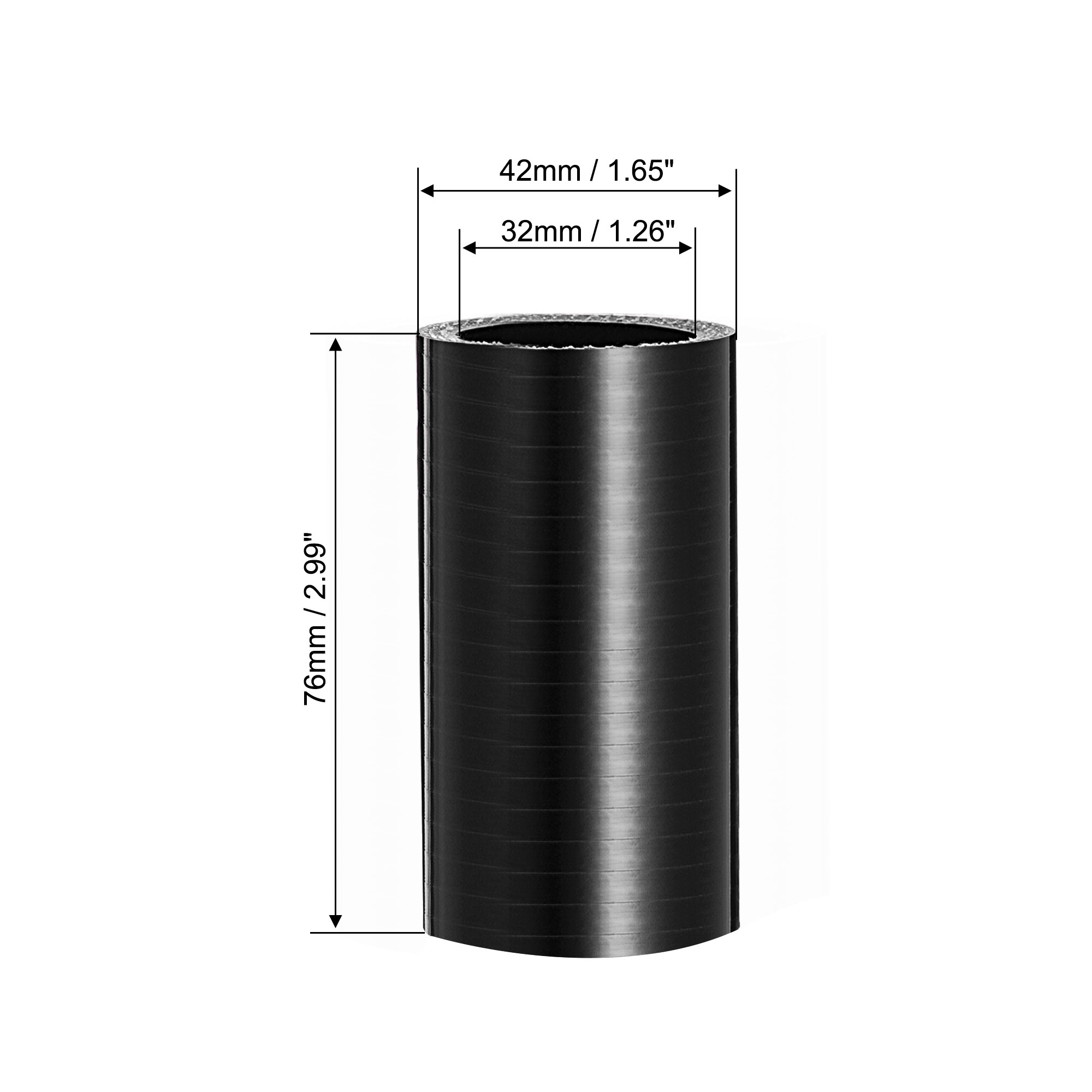 UXCELL 25mm-127mm ID Hoge Prestaties Rechte Siliconen Koppeling Pijp Versterkte Rechte Slang Turbo Inlaattraject Zwart: MULTI