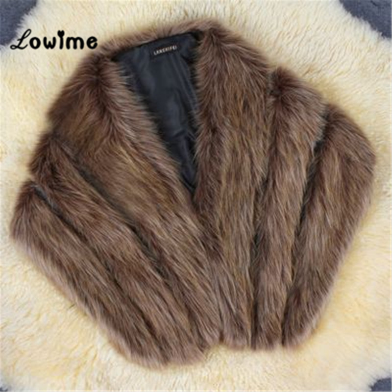 Multi Farbe Auf Lagerbier Bolero Frauen Faux Fell Hochzeit Jacke Günstige Pelz Schal Braut zucken Kap Mariage Winter Braut Mantel Neue: 5.