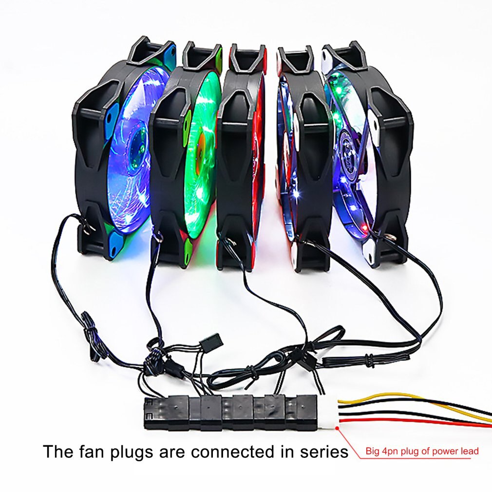 PWM 12025 120mm Computer Case Fan Silent 12CM Fan CPU Cooling RGB Quiet PC Cooler Fan Case Fans 12V DC Adjust Fan Speed
