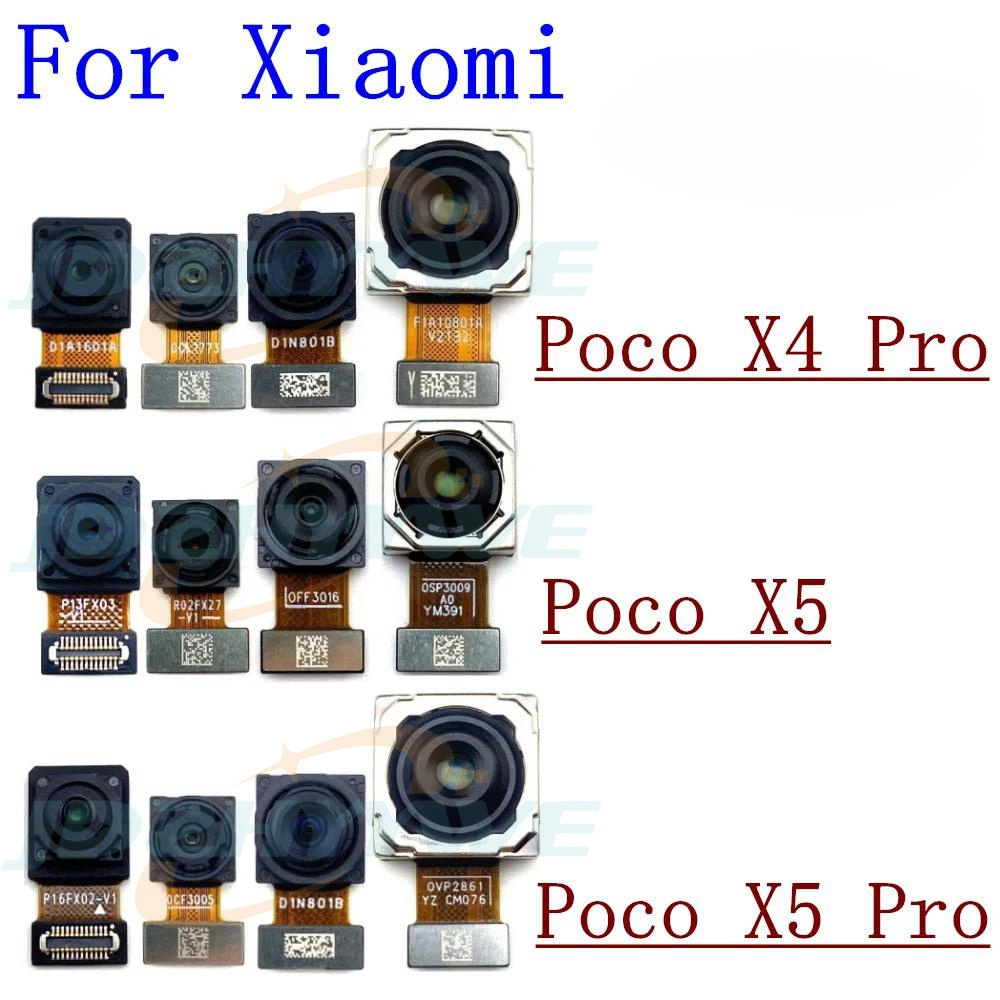 Rear Front Camera For Xiaomi Poco X5 X4 Pro X5pro Frontal Selfie Facing Main Back Wide Camera Module Flex Cable Parts