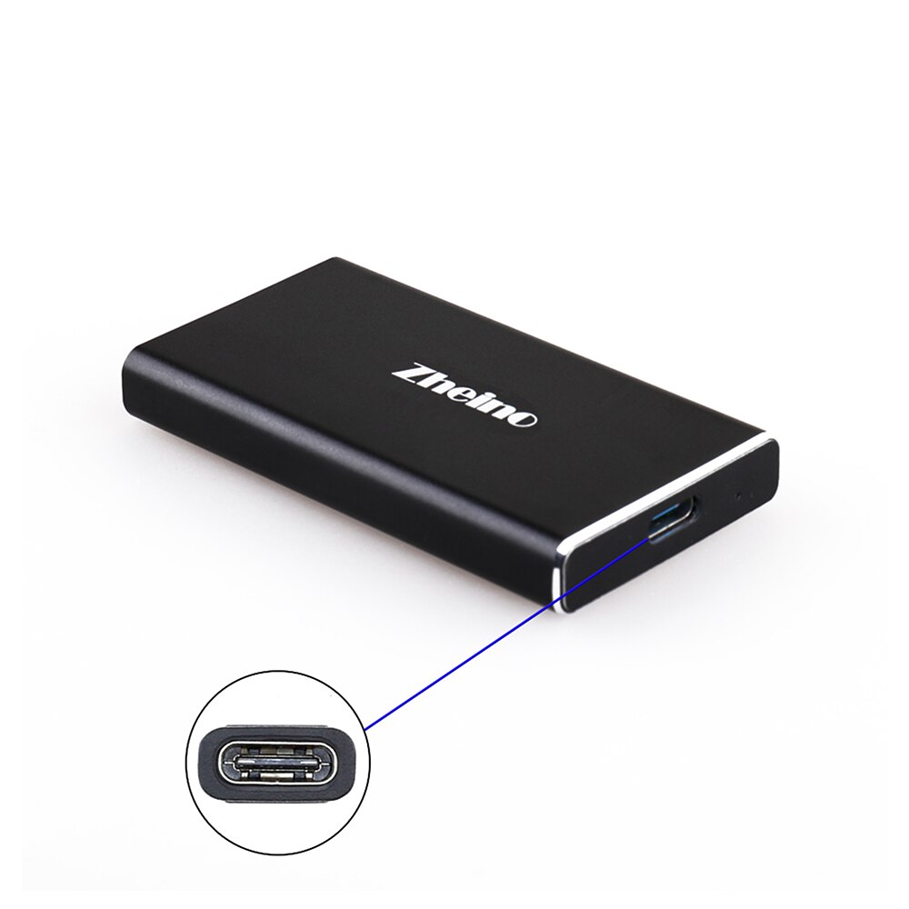 Zheino External SSD 128GB Solid State Drives Storage Aluminum case USB3.1 to type C with OTG function