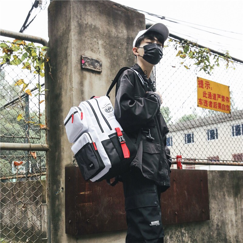 -Trend große-kapazität schule tasche mädchen wasserdichte tasche junge Junior hohe schule hohe Schüler reise Rucksack neue: Weiß