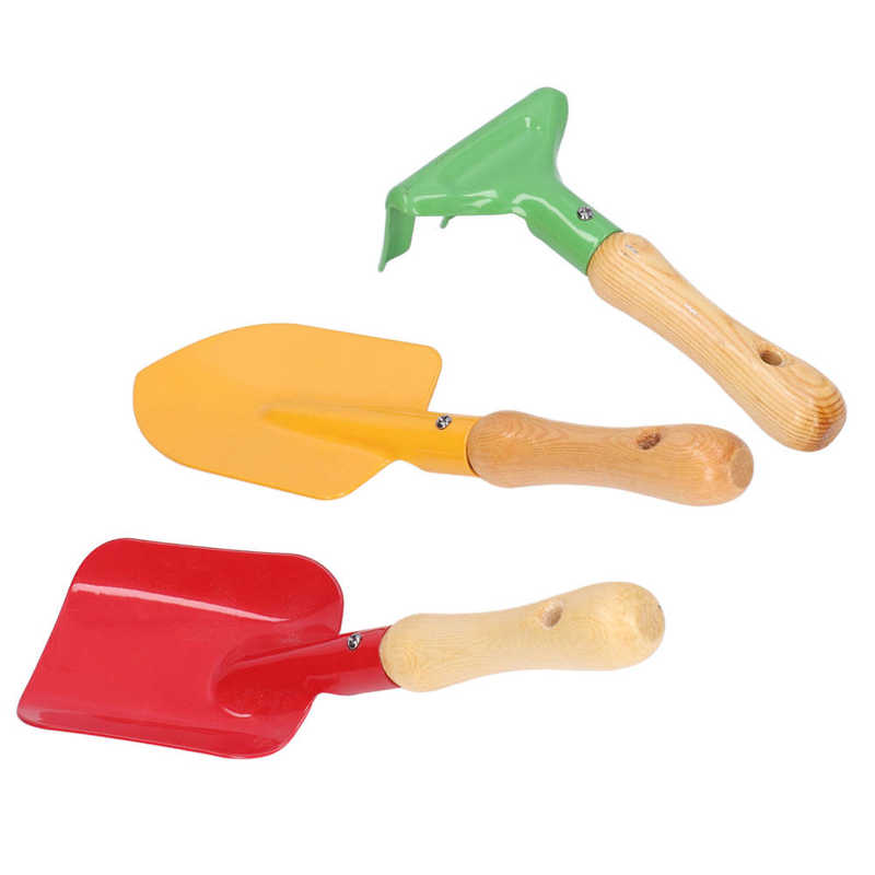 Mini Garden Tools Smoother Edges Kids Gardening Tool Set Iron Solid Wood for Gardening for Succulents