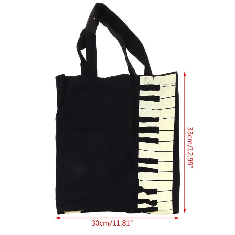 Black Piano Keys Music Handbag Tote Bag Shopping Bag Handbag Q0KE