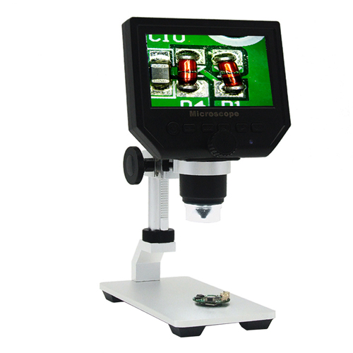 1 Pc Draagbare 8 Led Vergrootglas Elektronische 1 ~ 600x Elektronenmicroscoop 1080P Hd Lcd Digitale Scherm Ondersteunen 1-64Gb Micro Sd: UK Plug Charger / Metal Bracket