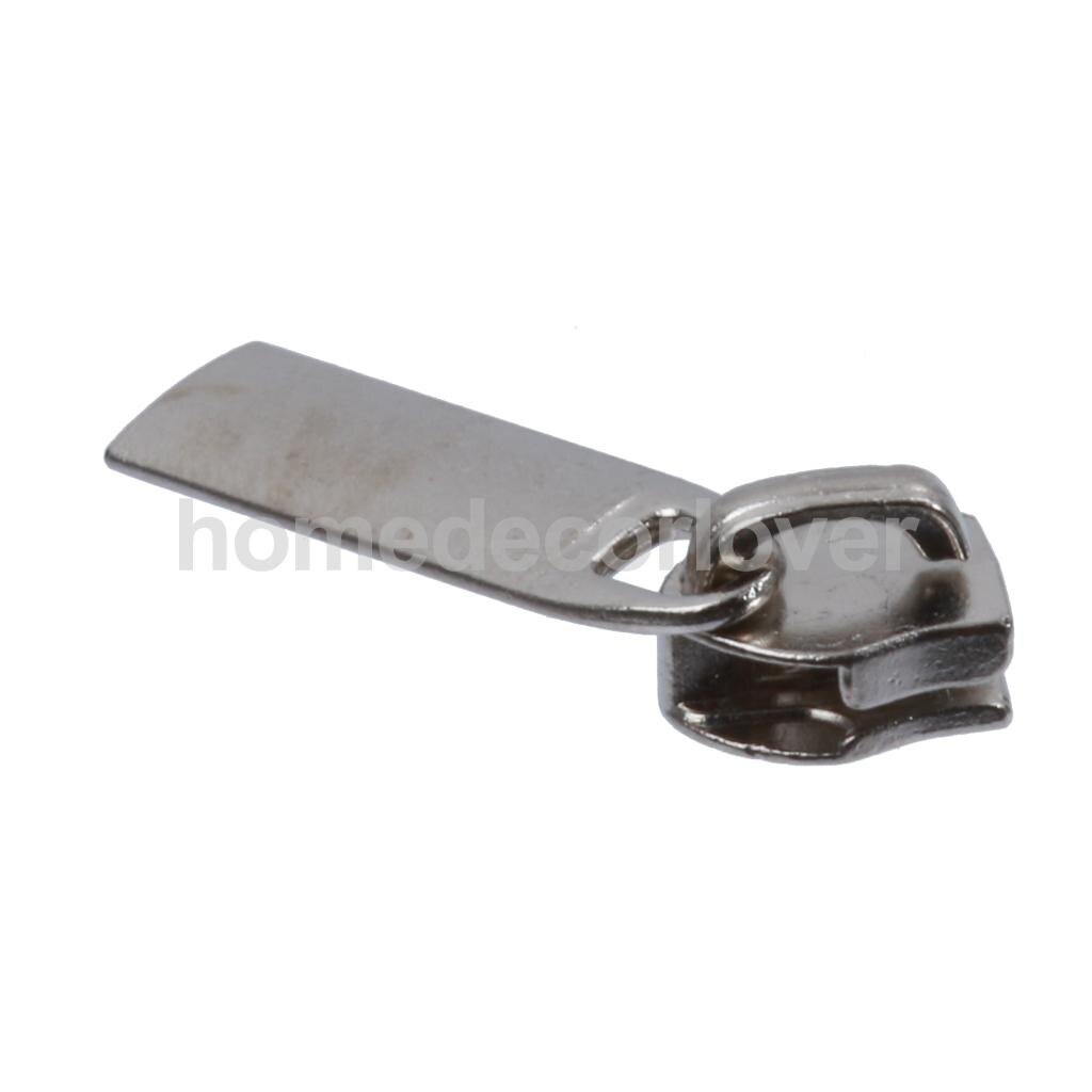 10 Pcs Antiek Zilver Metal Zip Puller/Rits Pull Sliders Hoofd Rits Reparatie Kit: Default Title