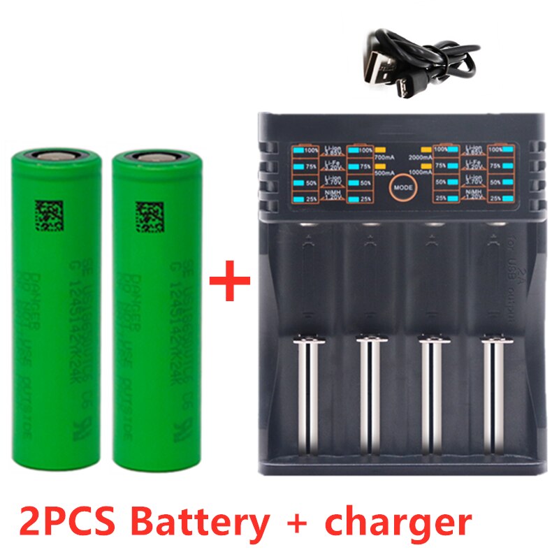 100% original 3.7V 3000 MAH Li ion 18650 battery for SONY us18650 vtc6 3000 mah 18650 battery 3.7V +1pcs Battery charger