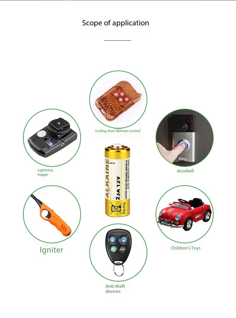 12v 23a bateria 23ga a23s e23a el12 mn21 v23ga gp23a lrv08 para campainha de controle remoto brinquedo elétrico a23 bateria alcalina